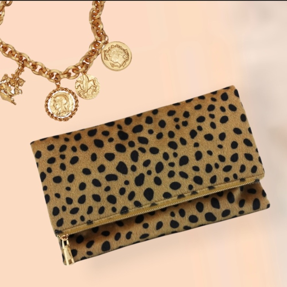 Army Fold Cheetah Print Clutch